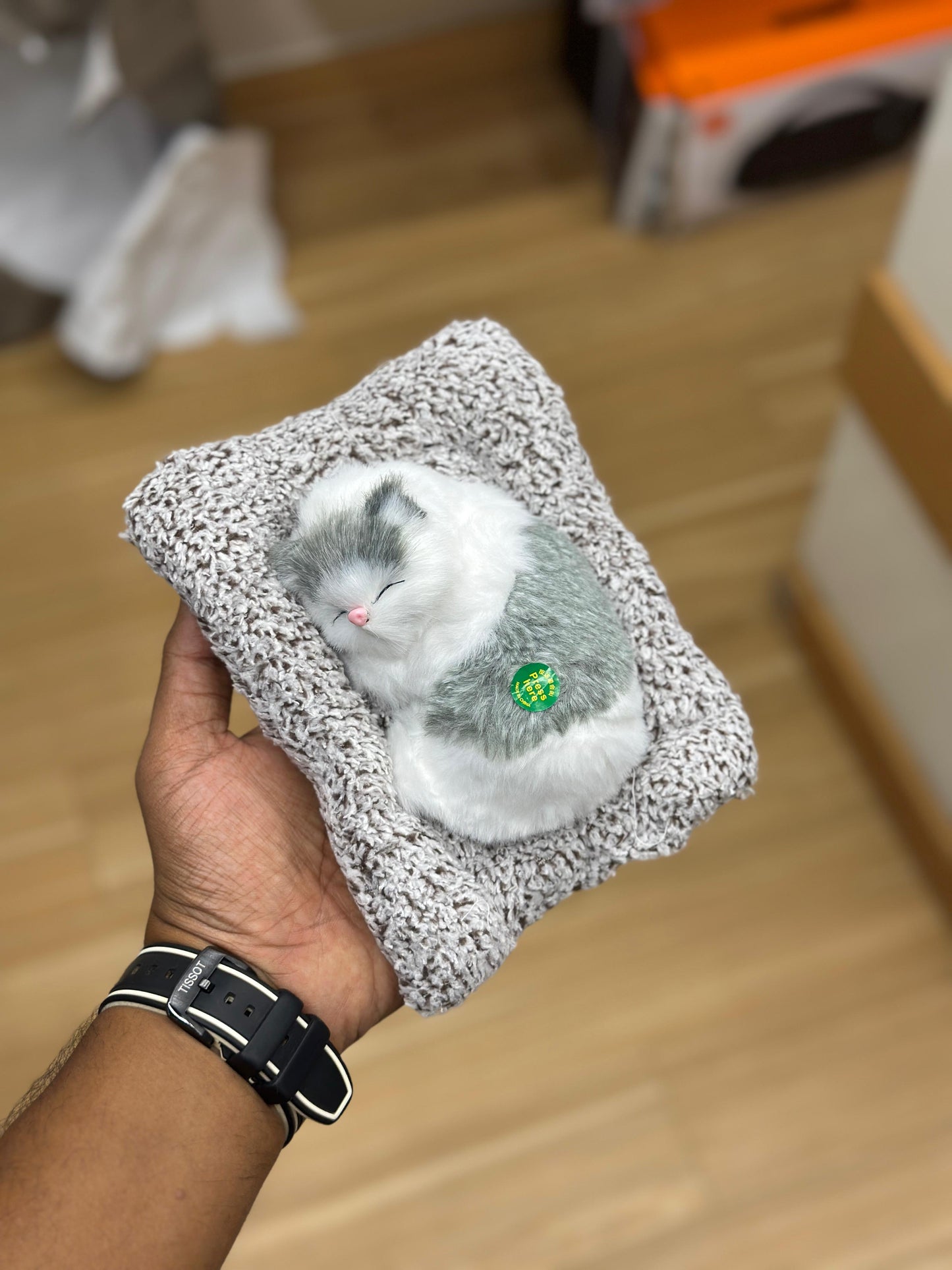 Sleeping Cat Plush Showpiece
