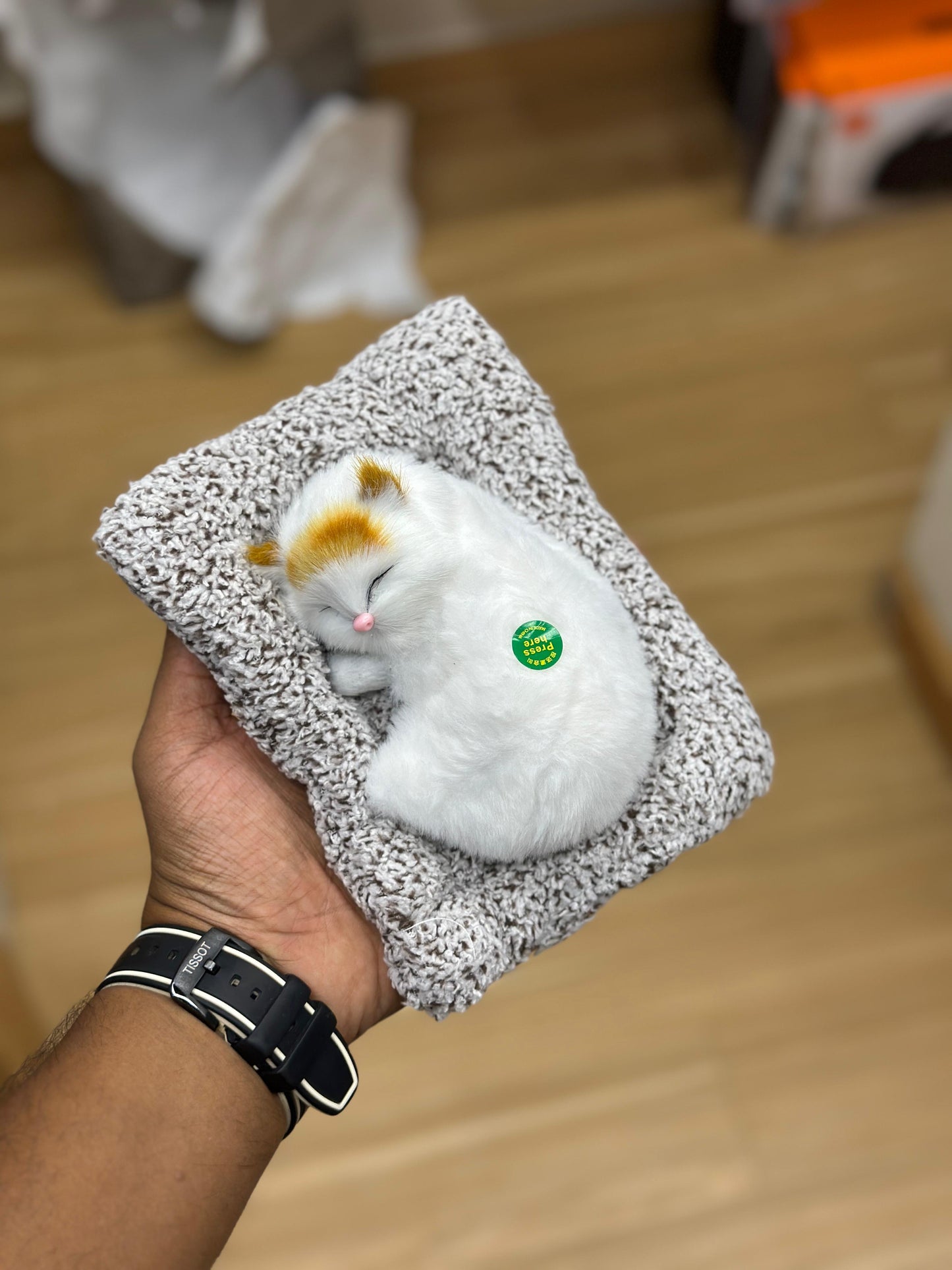 Sleeping Cat Plush Showpiece
